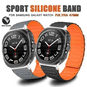 Magnetic Loop for Samsung Galaxy Watch 7 Ultra 47MM Silicone Band No Gaps Strap - Picture 1 of 36
