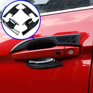 Carbon Fiber Cover For 18-24 Mitsubishi Eclipse Cross Door Handle Bowl Cup Trim - Picture 1 of 7