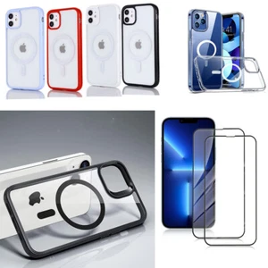 For iPhone 13 14 Pro Max Magsafe Magnetic Clear Case Hard Cover,Screen Protector - Picture 1 of 77