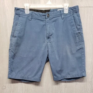Volcom Shorts Mens 33 Chino Skater Surf Faded Slate Blue Casual Repreve 9" In - Picture 1 of 14