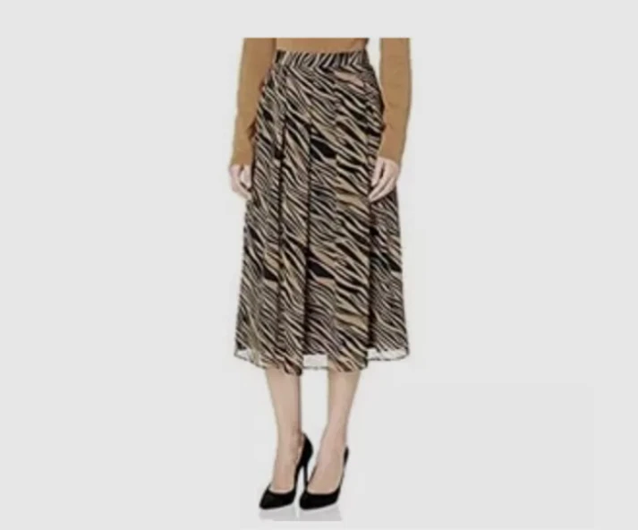 Anne Klein Women's Long Pleated Skirt, Vicuna/Anne Black, 0 - Image 1 of 1