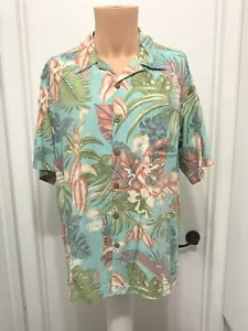 Boca Classics Mens large Leaf Print bamboo Shirt Button - Picture 1 of 4
