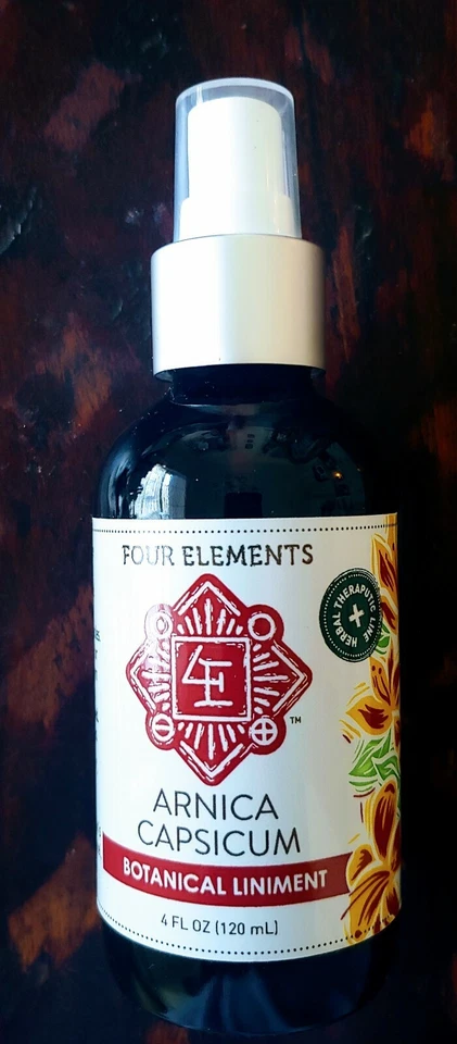ARNICA CAPSICUM Botanical Liniment 4 oz Spray -Four Elements Organic Herbals NEW - Image 1 of 1