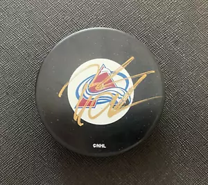 David Aebischer Autographed Colorado Avalanche Hockey Puck - Picture 1 of 2