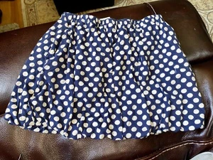 CREWCUT J Crew Navy BLUE/WHITE POLKA DOT BUBBLE SKIRT W/ LINING Sz 8 Pockets - Picture 1 of 3