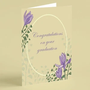 Floral celebration passed degree graduation card for daughter granddaughter - Picture 1 of 1