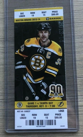 2013-14 Boston Bruins NHL Official Mint Ticket Stubs - pick any game! Cover