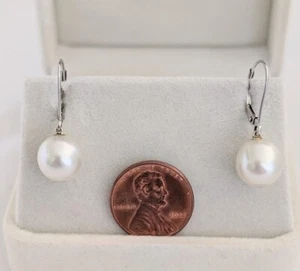 10 Millimeter Pearl Earrings 14K 4.5 Grams Retail Price $699 Make Me An Offer! - Picture 1 of 5