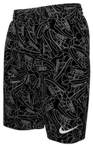 Nike Sneakers 7" Volley Swim Shorts Boys' S Black/White Pull On Elastic Waist - Picture 1 of 18