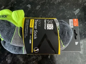 Karrimor 2 Pack Running Socks Junior Trainer Moisture Wicking yellow fluorescent - Picture 1 of 2