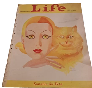 Life Magazine February 23 1928 Woman Cat Look Alike Pets Pates Gilbert - Picture 1 of 15