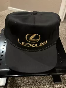 Vintage Lexus Black Rope Shiny Gold Script Adjustable Cap/Hat CalHead - Picture 1 of 8