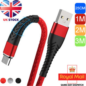 Type-C to USB Cable 25cm-1m-2m-3m Braided Heavy Duty USB-C Lead