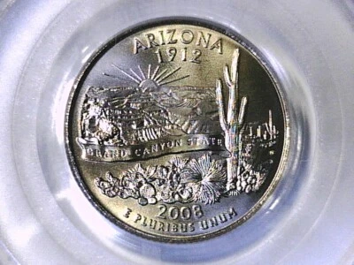Arizona 2008 P Washington State Quarter PCGS SP 68 Satin Finish 15365673 - Image 1 of 3