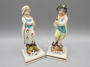 VERY RARE Pair of Ralph Wood figures circa 1760-1780 holding pheasants figurines - Picture 1 of 10