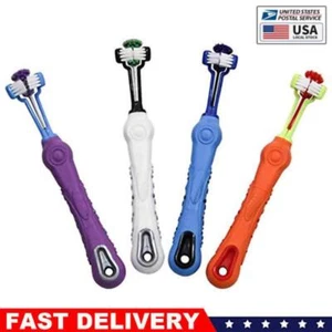 4 Pcs Three Sided Pet Toothbrush Dog Brush Teeth Care Dog Cat Cleaning Mouth - Picture 1 of 7
