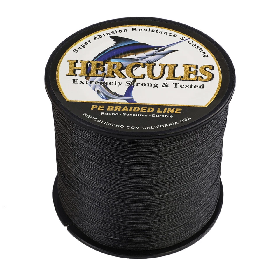 HERCULES 8 Strands 100M 300M 500M 1000M Black PE Braided Fishing Line 10LB-300LB - Image 1 of 4