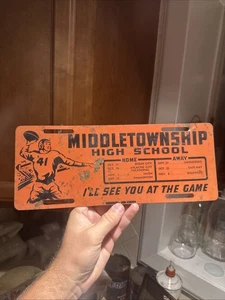 Vintage Middletownship High School Booster License Plate New Jersey License Tag - Picture 1 of 4
