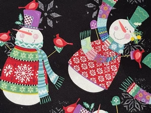 Christmas Snowmen MINI Table Runner Handmade Reversible 8”x20” - Picture 1 of 8