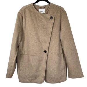 Everlane The October Mantel Damen L dunkel meliert camel minimalistisch klassisch  - Bild 1 von 8
