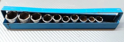 10-PC Matco Tools 3/8" & 1/4" DRIVE METRIC  6 POINT CHROME SOCKETS  USA - Image 1 of 3