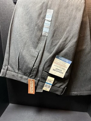 Pantalones de vestir Dockers Signature gris caqui calce clásico plisados elásticos nuevos con etiquetas 36x32 Foto 1 de 4
