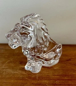 Vannes-le-Châtel France Crystal Lion Figurine Cristallin Art Glass Sculpture 7” - Picture 1 of 10