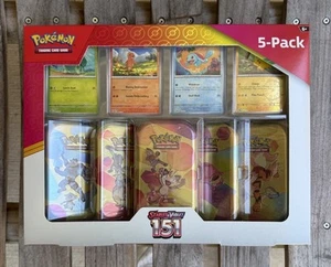 Pokemon Scarlatto e Viola - 151 (Confezione da 5) Mini Lattine con 4 Carte Promo Costco Bundle - Foto 1 di 2