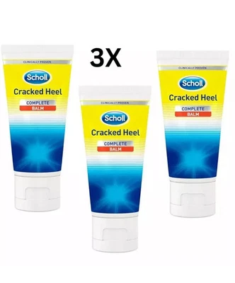 3 x Scholl Cracked Heel Balm Repair K+ Active 60ml Completer Balm