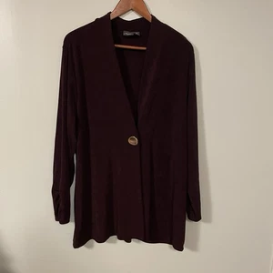 Travelers Chico's Sz 3 XL Mulberry Button Jacket Cardigan EUC - Picture 1 of 7