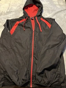 Vintage Starter schwarz rot Full Zip Hoodie Windbreaker Mesh gefüttert Jacke M 38-40 - Bild 1 von 15