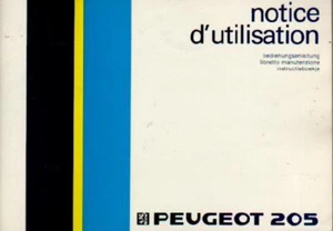 PEUGEOT 205 Betriebsanleitung 1986 Notice de Utilisation Instructieboekje BA - Bild 1 von 1
