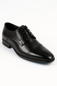 Boys Designer Lace Up Black Leather shoes for Wedding Communion Prom Party - Picture 1 of 5
