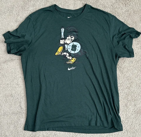Men’s Nike Michigan State Spartans T-Shirt XL Green EUC Cover