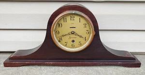 Antique 1920s Sessions 8 Day Time Wind Up Mantel Clock Mahogany Tambour Untested - Picture 1 of 10