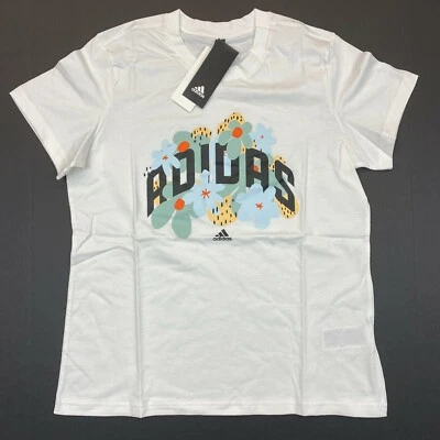 Women's Adidas Graphic Pop Floral Arch Crewneck Tee (GQ9028) White - L - Image 1 of 3