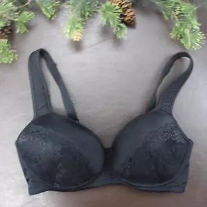 Angelina Bra 36DD Black Lace Padded Wireless Adjustable Clasp Back - Picture 1 of 10