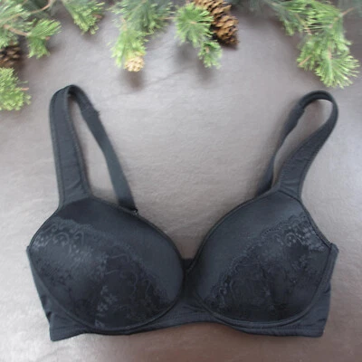 Angelina Bra 36DD Black Lace Padded Wireless Adjustable Clasp Back - Image 1 of 4