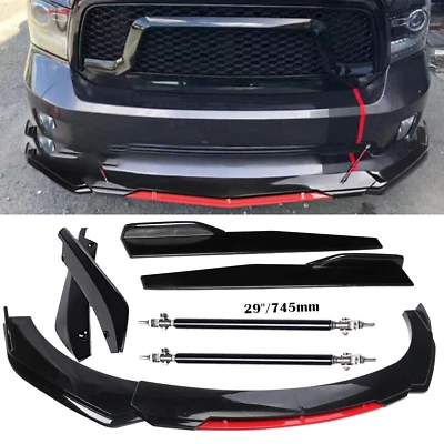 For Dodge Ram 1500 Front Rear Bumper Lip Spoiler Splitter Side Skirt Body Kits - Image 1 of 4
