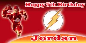 Striscione Compleanno Personalizzato 4ft x 2ft The Flash - Foto 1 di 1