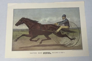 Impresión Calendario Currier and Ives 1977 Trotting Mare Sunol Caballo 16x11 - Imagen 1 de 3
