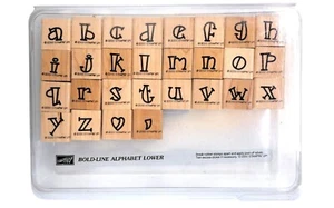 Stampin Up Fettzeilen Alphabet Kleinbuchstaben Gummistempelset Rentner Komplett Buchstabe - Bild 1 von 6