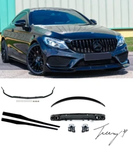 Mercedes C Class C205 2016-2021 C43 Look Body Kit Rear Diffuser Splitter Skirts - Picture 1 of 7