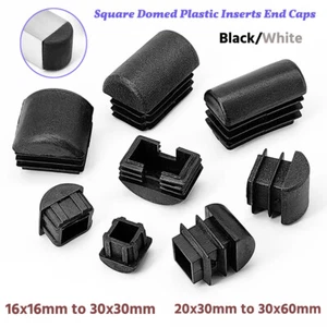 Square Domed Plastic Inserts End Caps For Metal Furniture Table Chair Legs - Foto 1 di 28
