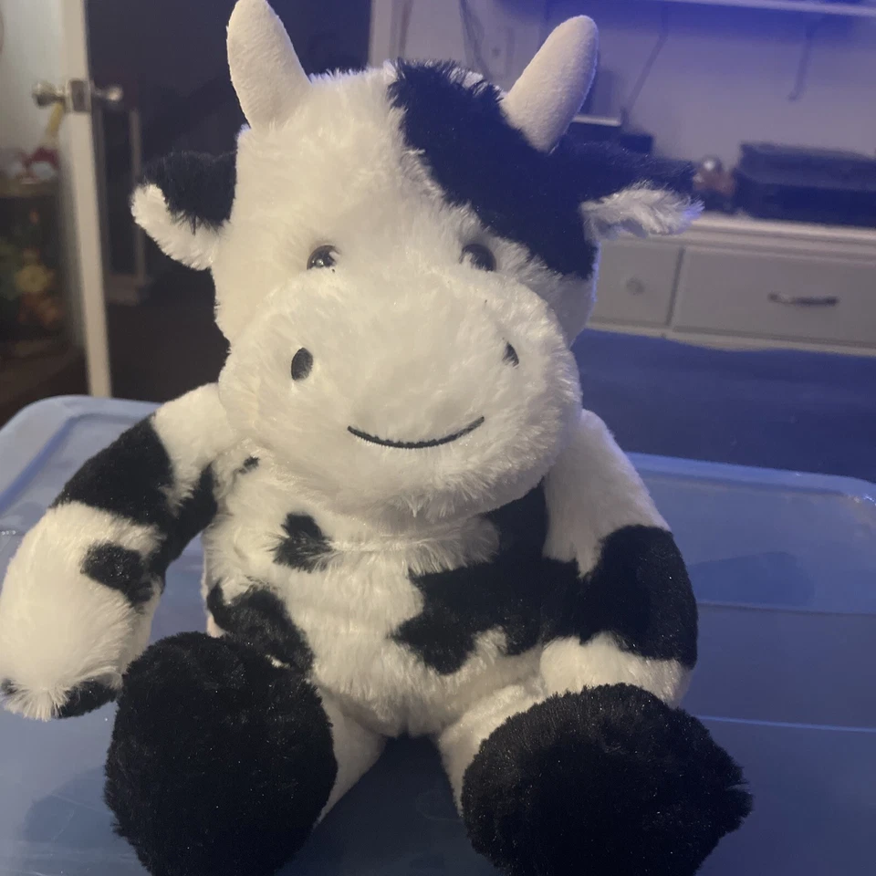 Черно-белая плюшевая грелка для микроволновой печи для молочных коров — облегчение судорог - Изображение 1 из 4