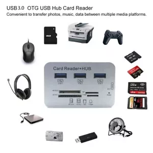 3.0 & 3 Ports USB Hub High Speed External Memory Combo Kit M2 SD TF Card Reader - Picture 1 of 7