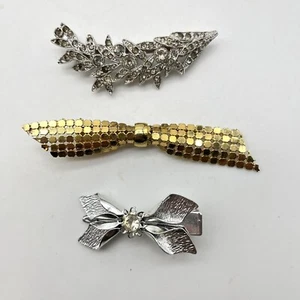 Vintage Barrette Lot of 3 Hair Clips Hair Bows - Picture 1 of 3