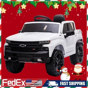 Chevrolet Silverado Licensed 12V Ride on Truck Car Electric Toys for Kids White - Picture 1 of 9