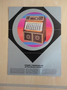 Rowe Golden 7 Jukebox Maschine Flyer Original Prospekt - Bild 1 von 2