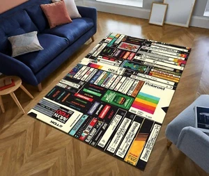 Cassette Rug,Polaroid Design Rug, VCR Design Rug, Vintage Rug, Retro Design Rug - Picture 1 of 5